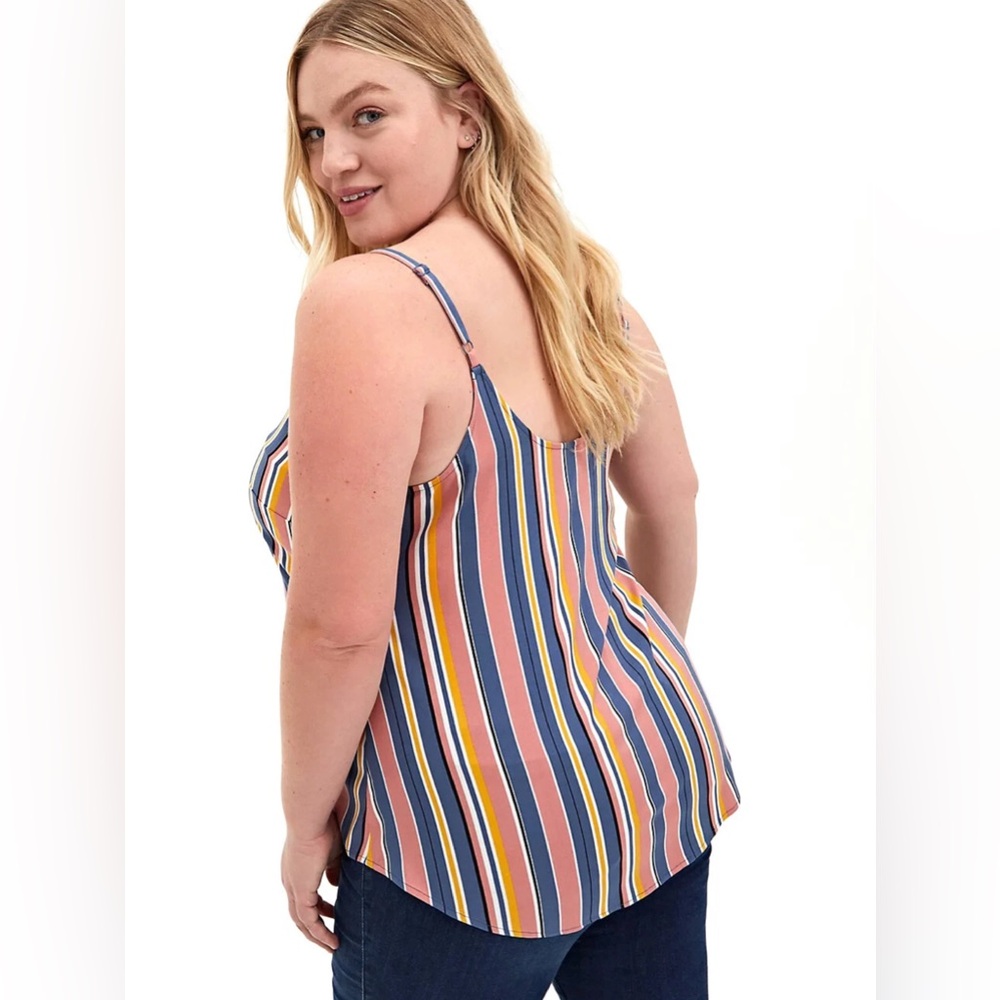 NWT Torrid Ava Multicolored Striped Flowy Tank Top Size 00 - Picture 2 of 6